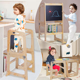 Wooden Toddler Step Stool - Learning Tower - Kitchen Safety