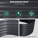 Oval Raised Garden Bed 160x80x42cm Galvanised Steel Planter