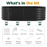 Oval Raised Garden Bed Galvanised Steel 240x80x42cm Planter