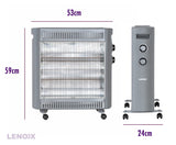 2200W Quartz Infrared Radiant Heater with Adjustable Thermostat and 2 Power Settings