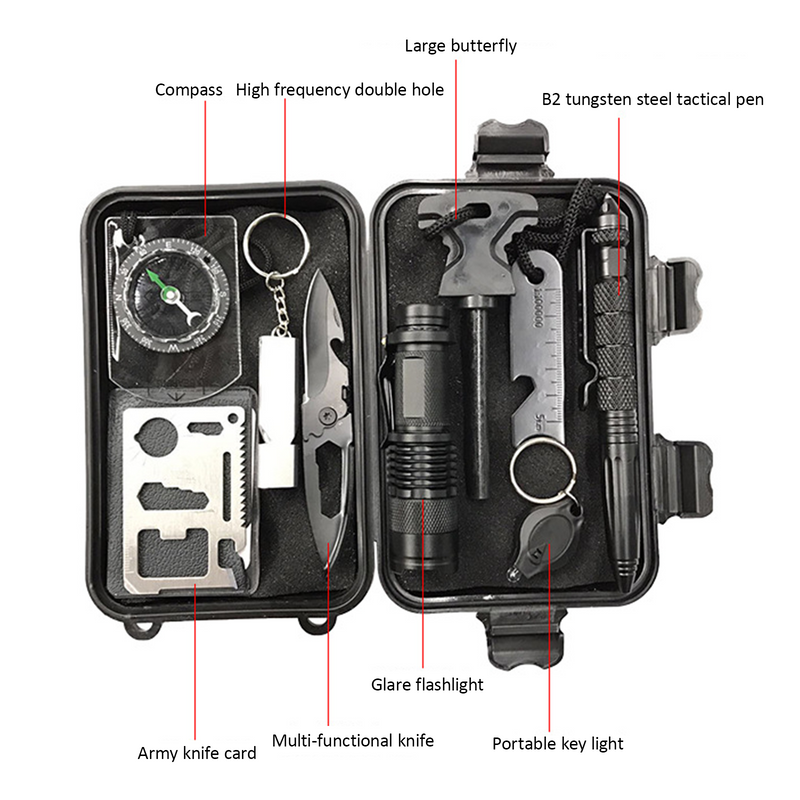 Camping Tool Emergency Survival Equipment Set Outdoor Sport Tactical Hiking Kit