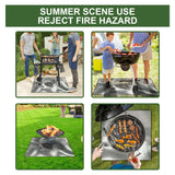 Yegbong Fireproof Mat, Outdoor Lawn Terrace Barbecue Fireproof Silver Rectangular Protective Mat