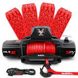 14500LBS Electric Winch - 12V synthetic rope with 4PCS Recovery Tracks - Gen3.0 -- X-BULL Red