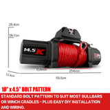 14500LBS Electric Winch - 12V synthetic rope with 4PCS Recovery Tracks - Gen3.0 -- X-BULL Red