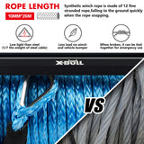 X-BULL 12V Electric Winch 12000LBS synthetic rope with 4PCS Recovery Tracks Gen3.0 Black