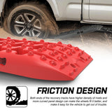 X-BULL 2 Pairs Recovery tracks Sand Mud Snow 4WD / 4x4 ATV Offroad Stronger Gen 3.0 - Red