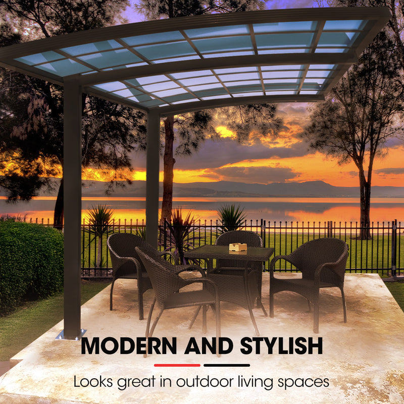 SHADE SHIELD Single Cantilever Carport 3.0m x 5.5m x 3.5m, Aluminium Alloy Frame, Polycarbonate Roof, Shelter for Car or Outdoor Living