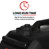 4.7kW Peak 3.8kW Inverter Generator | Push Button & Remote Start, Portable w/ Wheels, Camping, Backup, Mobile A/C| GENPOWER