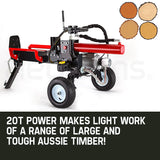 Baumr-AG 20 Ton Electric Log Splitter 20T Heavy-Duty Wood Cutter Hydraulic Fire Wood Block Axe