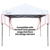 RED TRACK 3x Side Walls for 3x3m Gazebo, White