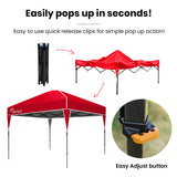 RED TRACK 3.6x2.2m Ultra Compact Folding Gazebo, Carry bag, Portable Outdoor Popup Marquee for Camping Beach