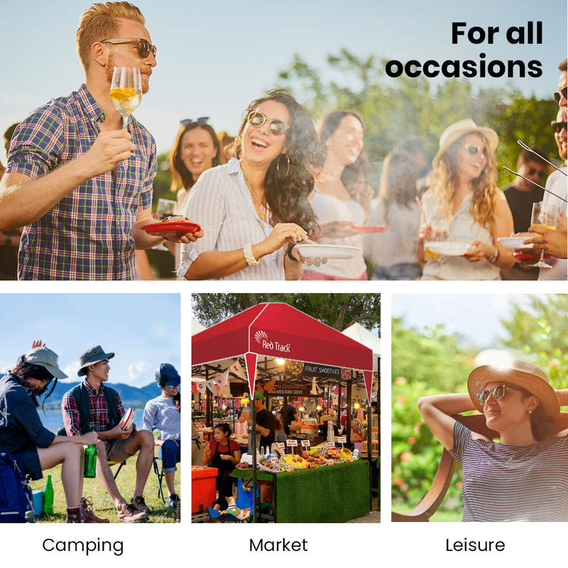 RED TRACK 3.6x2.2m Ultra Compact Folding Gazebo, Carry bag, Portable Outdoor Popup Marquee for Camping Beach