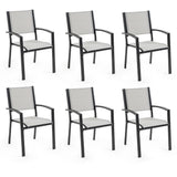 FORTIA 6pc Outdoor Dining Chair Set, for Outside