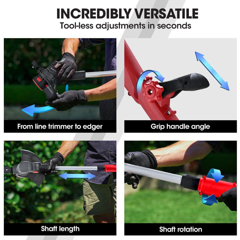 BAUMR-AG LN3 20V SYNC Cordless 2in1 Line Trimmer & Lawn Edger, with Battery and Charger Kit, Adjustable head, Guide Wheel