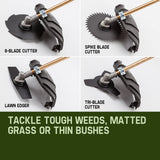 BAUMR-AG 65cc 9in1 Long Reach Garden Multi-tool, Pole Saw, Hedge & Line Trimmer, Brush Cutter, 12" Tree Trimming Pruning Chainsaw Bar, 2 Extension Shafts