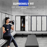 Fortia 6 Door Metal Storage Cabinet Lockers for Gym Office - Black and Grey