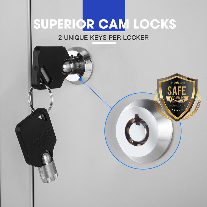 FORTIA 6 Door Metal Storage Cabinet Lockers for Gym Office - Grey