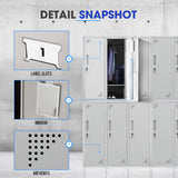 FORTIA 6 Door Metal Storage Cabinet Lockers for Gym Office - Grey