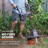 PLANTCRAFT Electric Rotary Hoe Garden Tiller Soil Cultivator, Adjustable Depth, 6 Tines