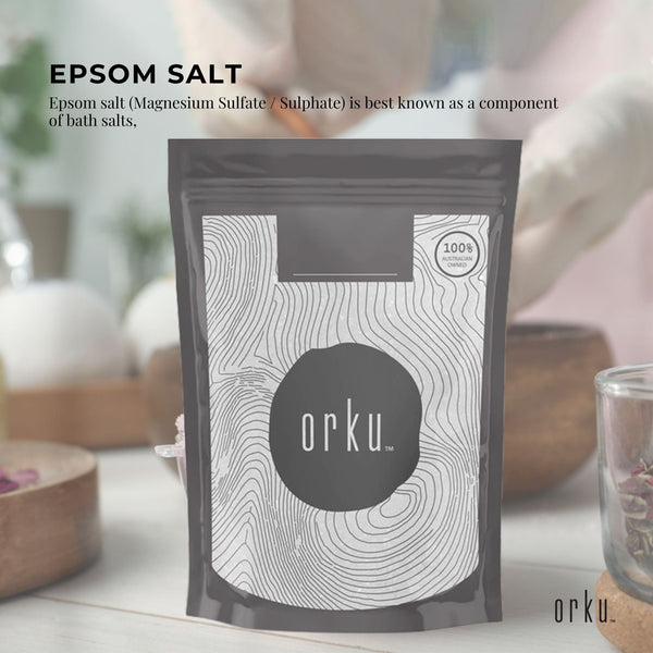 Orku 2Kg Epsom Salt - Magnesium Sulphate Bath Salts For Skin Body Sulfate