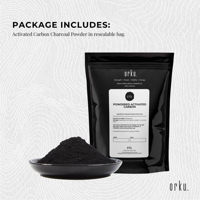 Orku 10g Activated Carbon Powder Coconut Charcoal - Water Filtration