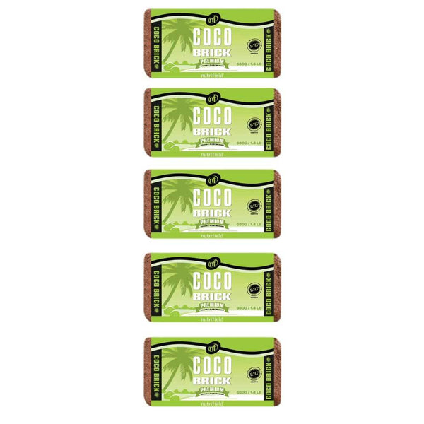 5x 650g Coco Brick Premium Coir Peat Organic Plant Growth Media Husk Nutrifield