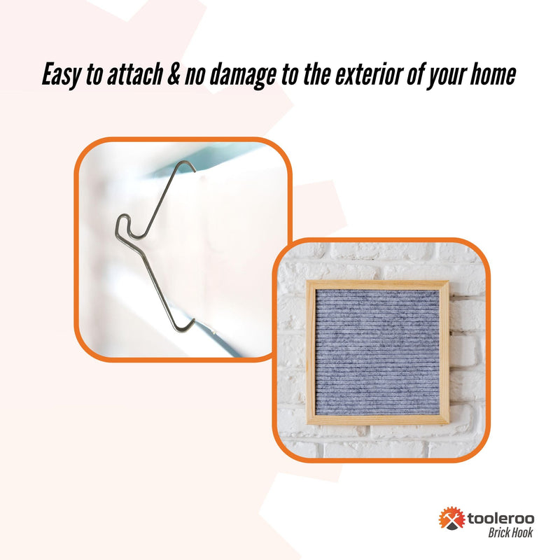 10 Pack 155-165mm (6-6.5") Brick Hooks - Wall Clips Hangers For Pictures Plants