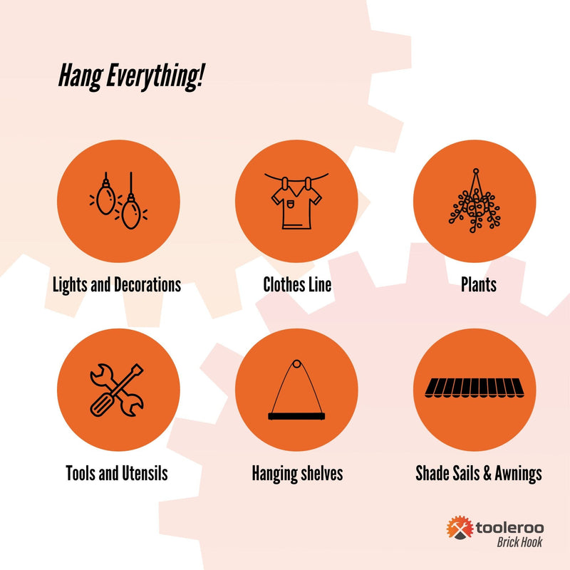 5 Pack 70mm (2.7") Brick Hooks - Wall Crab Clips Hangers For Pictures Plants