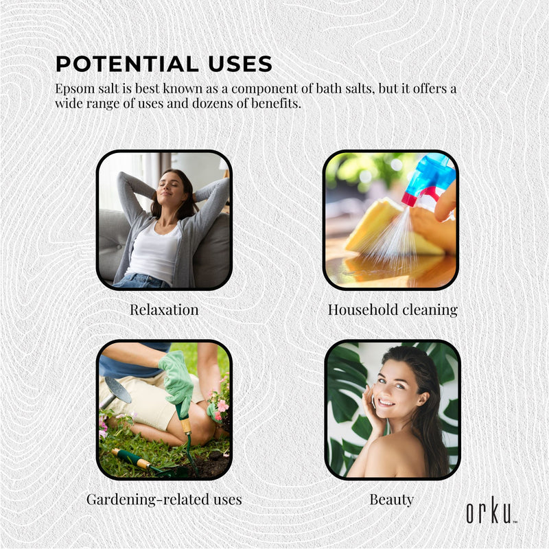 Orku 400g Epsom Salt - USP Grade Magnesium Sulfate Body Bath Salts