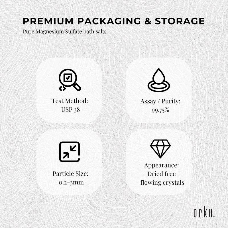 Orku 20Kg Epsom Salt - USP Grade Magnesium Sulfate Body Bath Salts