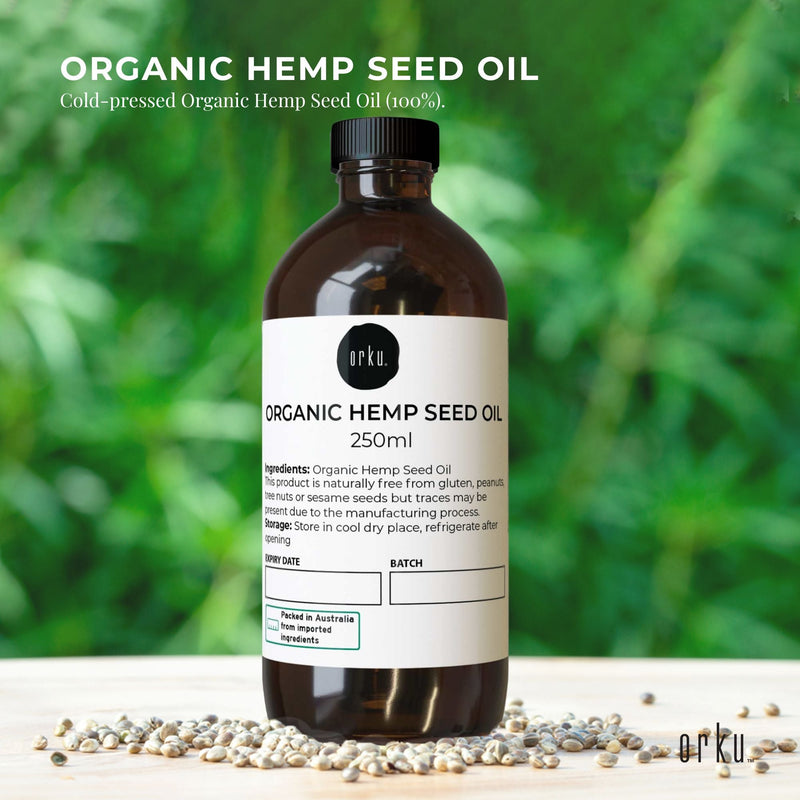 Orku 250ml Organic Hemp Seed Oil - Cold Pressed Food Grade Oils