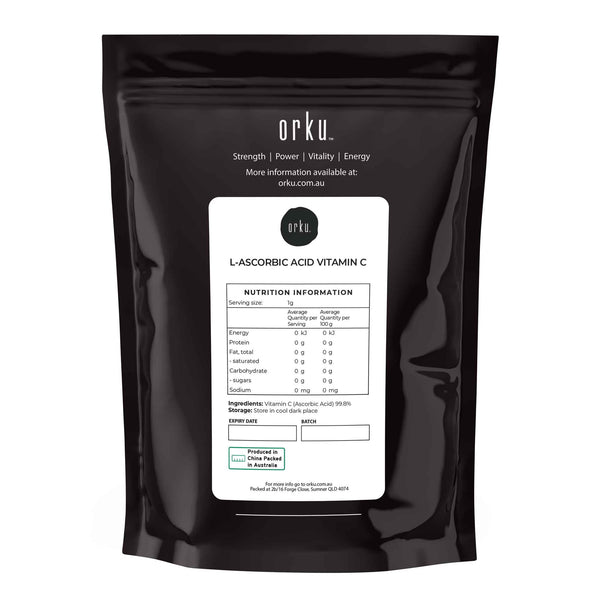 Orku 100g Vitamin C Powder Pure L-Ascorbic Acid - USP Grade Non-GMO