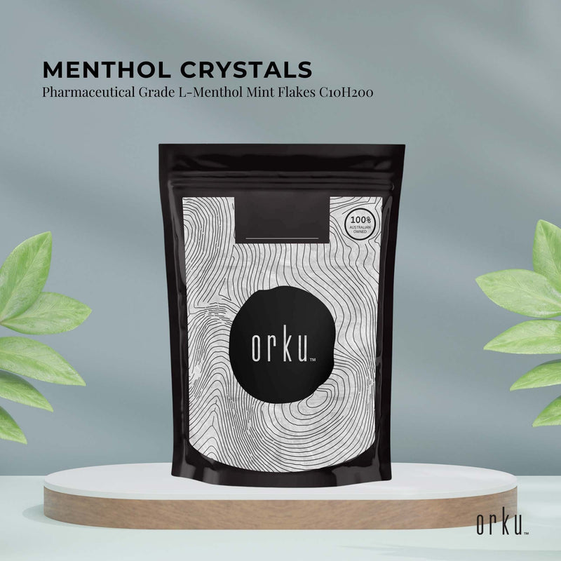 Orku 10g Menthol Crystals - USP Grade L-Menthol Mint Flakes C10H200