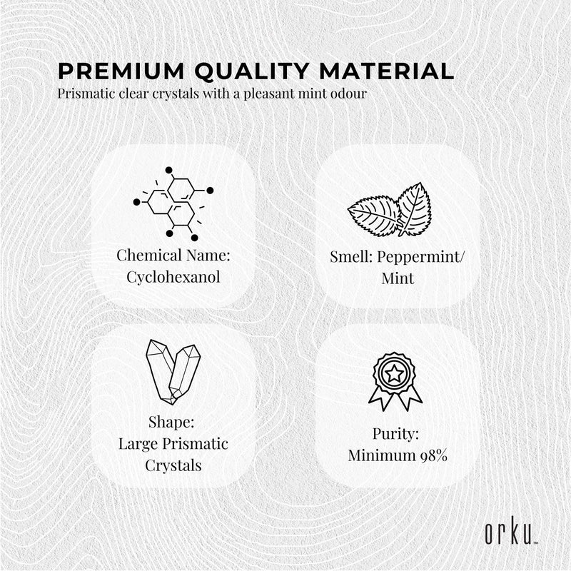 Orku 100g Menthol Crystals - USP Grade L-Menthol Mint Flakes C10H200