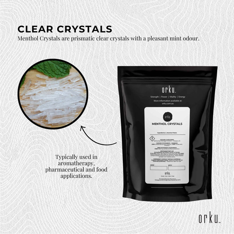 Orku 400g Menthol Crystals - USP Grade L-Menthol Mint Flakes C10H200