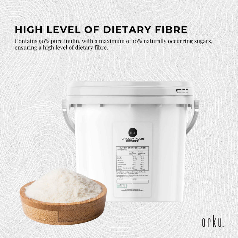 Orku 3.5Kg Chicory Root Inulin Powder Tub - Unflavoured Natural Prebiotic Fibre