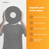 Social Hike Turntable Player Stand & Vinyl LP Record Album Storage - Black Metal