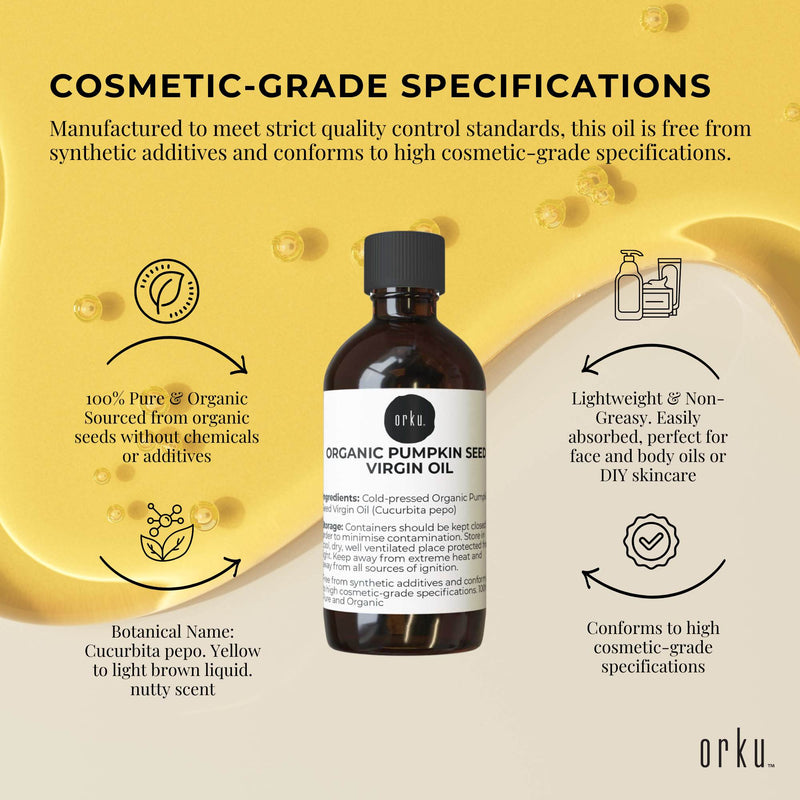 Orku 250ml Organic Pumpkin Seed Oil – Virgin Cold Pressed Unrefined Cosmetic Gr.