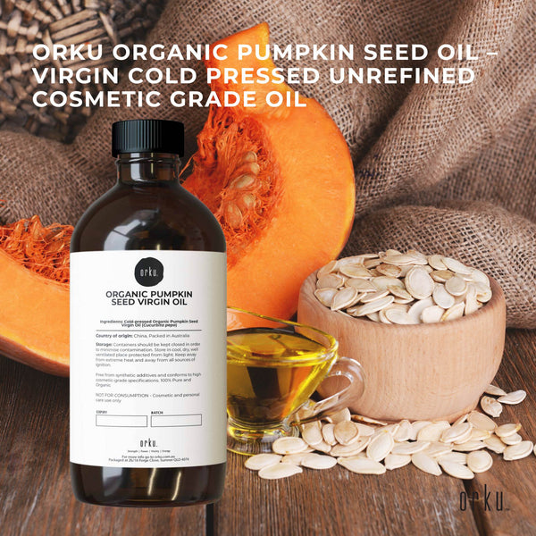 Orku 500ml Organic Pumpkin Seed Oil – Virgin Cold Pressed Unrefined Cosmetic Gr.