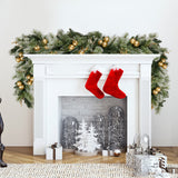 Christabelle 274cm Pre-lit Christmas Garland Gold Baubles Aa Battery Led Lights