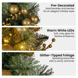 Christabelle 61cm Christmas Wreath Battery-operated Warm White Light Gold Bauble