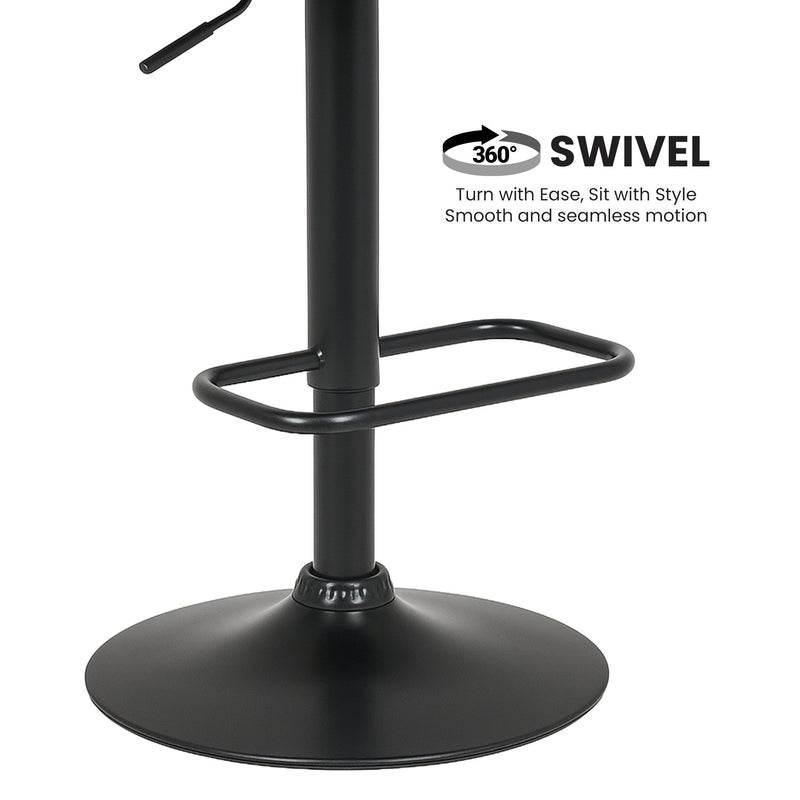 Sarantino Bentwood Walnut Barstool Leather Seat And Metal Base