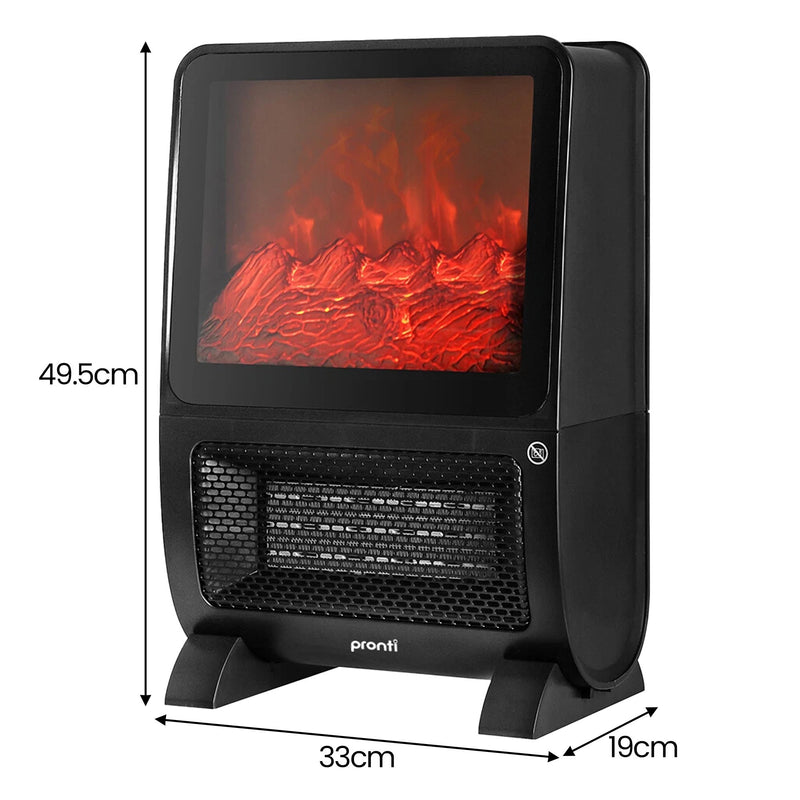 Pronti 2000W 3D Fire PTC Electric Portable Room Heater