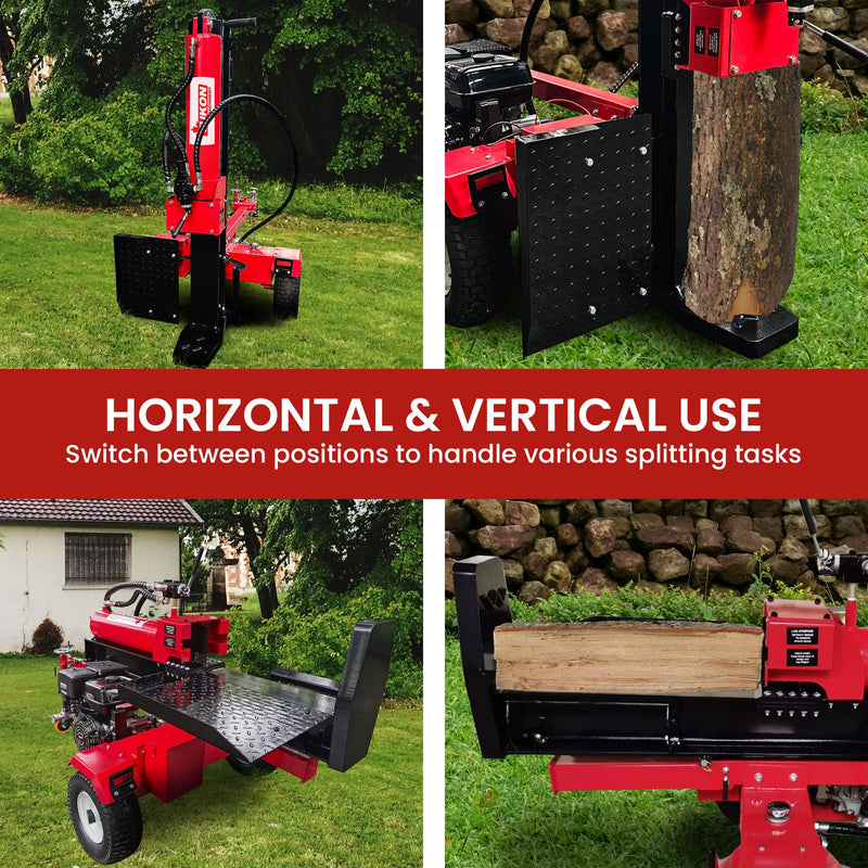 Log Splitter | 75 Ton Petrol Hydraulic Horizontal And Vertical Log Splitter | Electric Start | Yukon