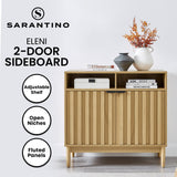 Sarantino Eleni 2-Door Sideboard Buffet Hallway Cabinet Storage Console Cupboard in Natural