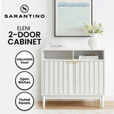 Sarantino Eleni 2-Door Sideboard Buffet Hallway Cabinet Storage Console Cupboard in White