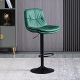 SERENITà Bar Stools Kitchen Bar Stool Leather Barstools Swivel Gas Lift Counter Chairs BS8406 Green