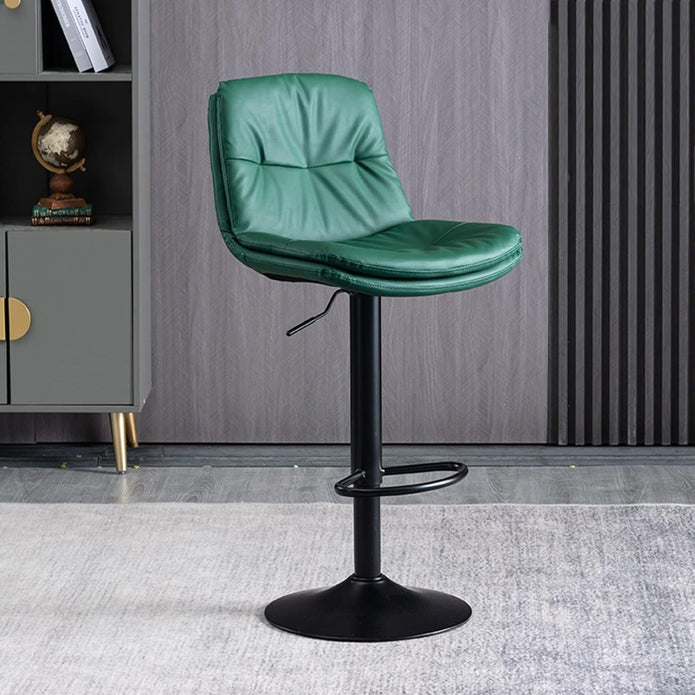 SERENITà Bar Stools Kitchen Bar Stool Leather Barstools Swivel Gas Lift Counter Chairs BS8406 Green