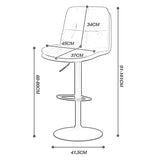 SERENITà Bar Stools Kitchen Bar Stool Leather Barstools Swivel Gas Lift Counter Chairs BS8406 Green