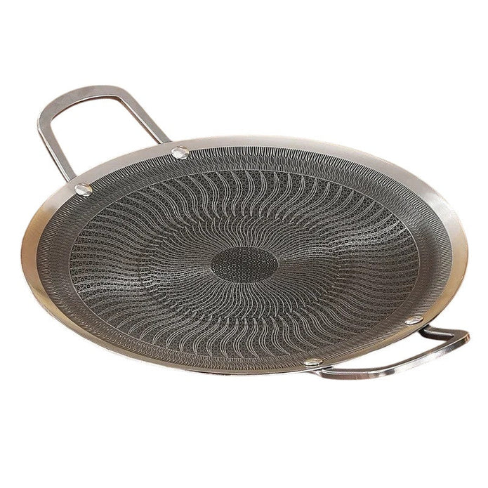 Honeycomb Non-Stick Grill Skewer Plate, 316 Stainless Steel, Portable Barbecue Grill with Handle, Universal Induction Cooktop Compatible, Round Shape, Outdoor Camping BBQ Accessory